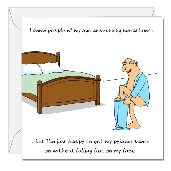 Funny Birthday Card 50th 60th 70th for Husband Father/Dad Uncle Male Friend - Humorous Old Aged Age - Fathers Day Card Ambition Tired