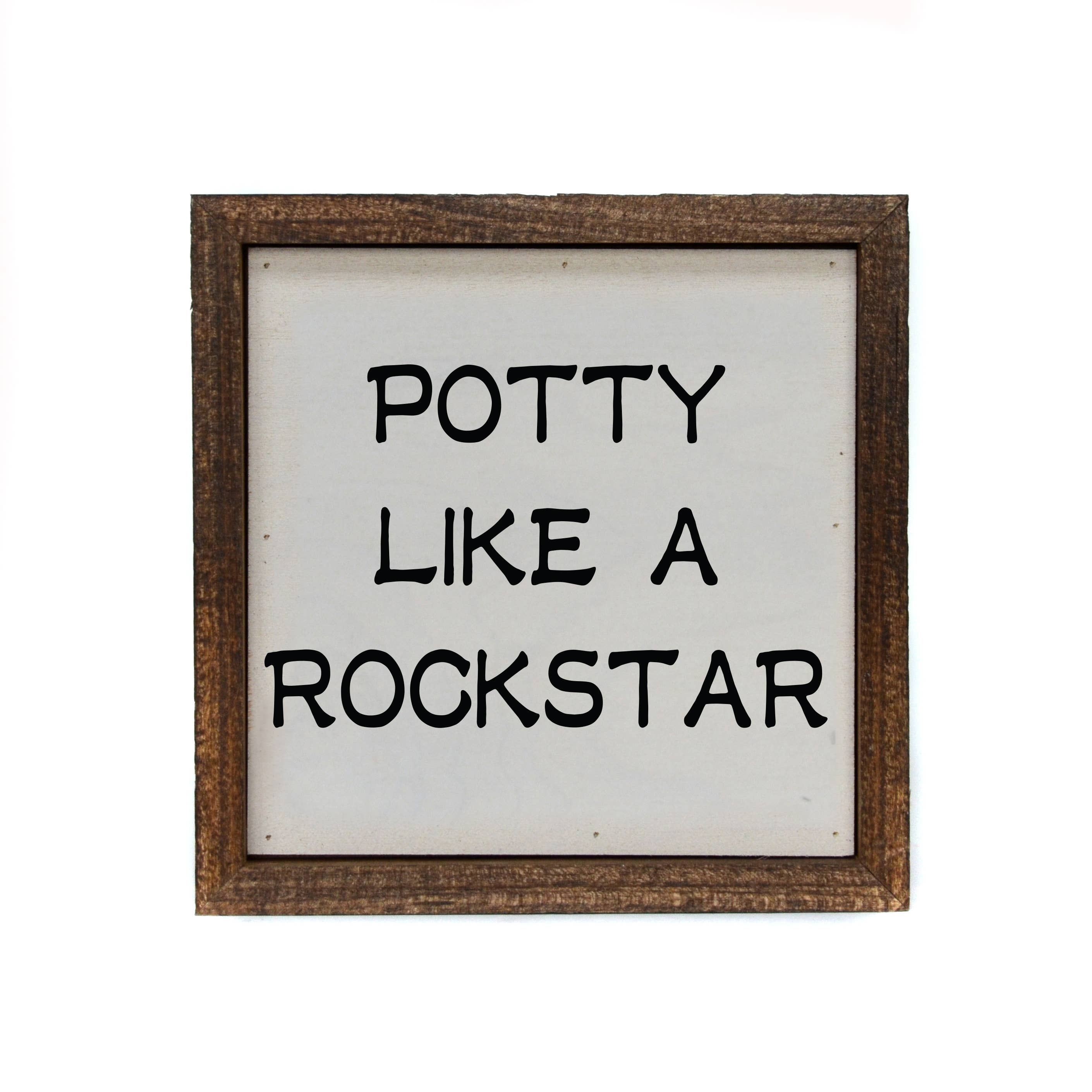 6X6 Potty Like A Rockstar Kids Bathroom Signs