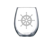 Wine Glass - Ship Wheel