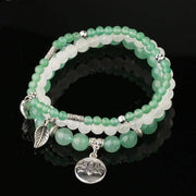 Multiple Styles of Natural Stone Flower Charm Bracelets 3pcs