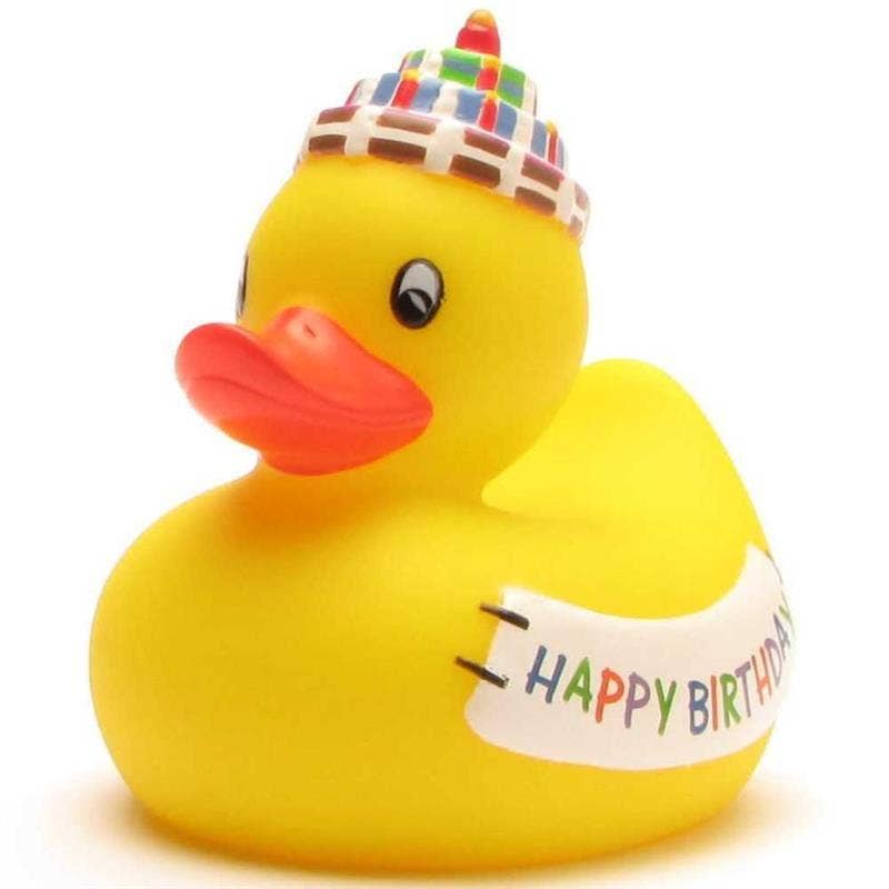 Badeente Happy Birthday - Gummiente