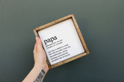 Papa Definition Wood Sign