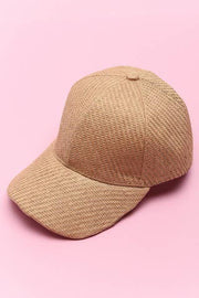 SUMMER WOVEN STRAW BASE BALL CAP  40HW604: KHAKI