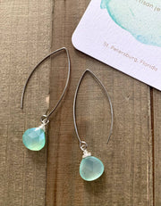 Festival Vibes- aqua teardrop gemstone dangle earrings