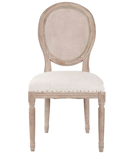 OLIVER DIN CHR/CANE BK-NATURAL GRAY ASH/BISQUE FR.LINEN