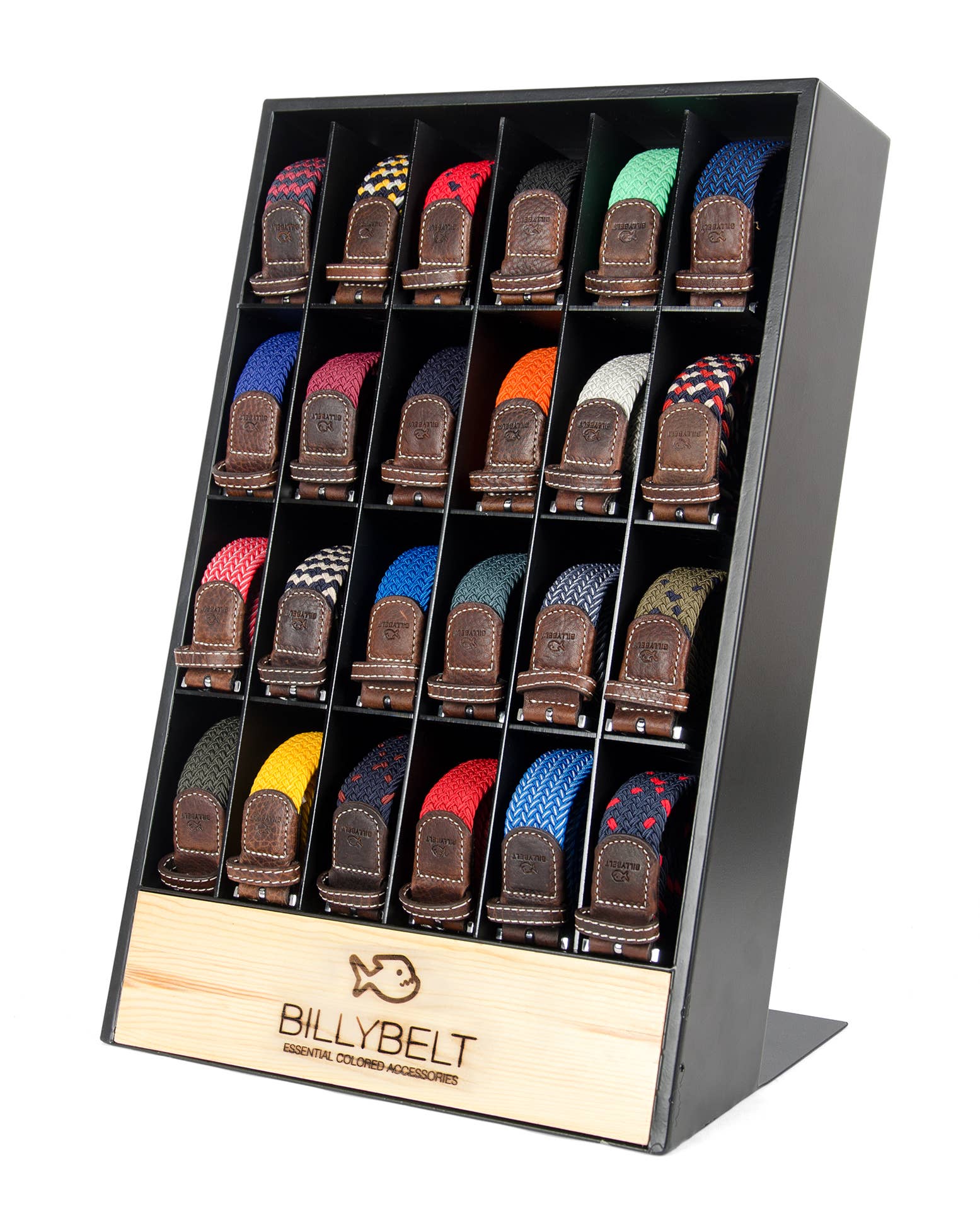 Metal belts display