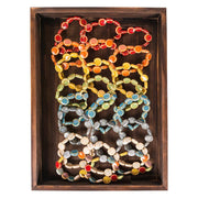 Flat Circle Shape Clay Mini Bracelet - Assorted 24 Pack