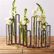 HINGED FLOWER VASES S/10