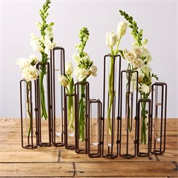 HINGED FLOWER VASES S/10