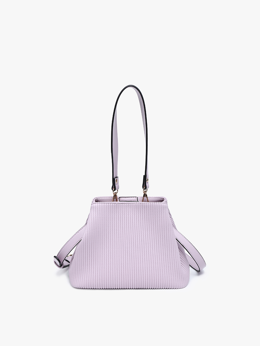 EH2460 Dove Pleated Satchel w/ Large Handle: Lilac