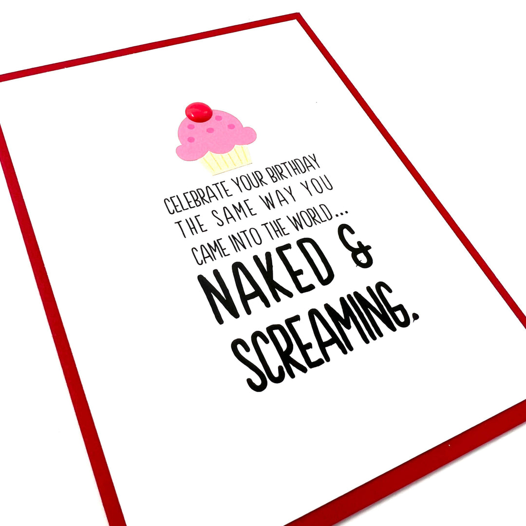 Birthday Naked and Screaming Card