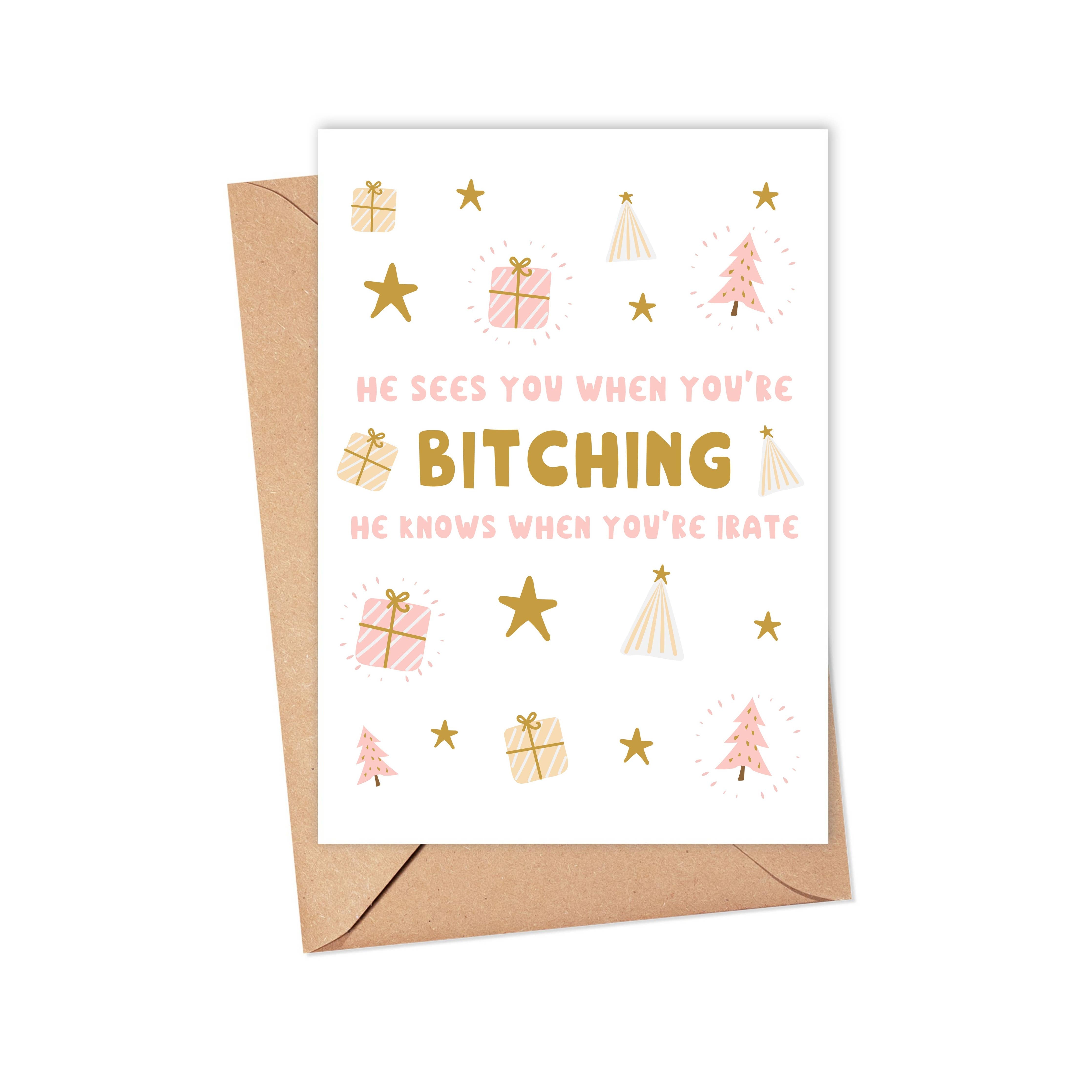 Bitching Santa Funny Christmas Card - Funny Holiday Cards