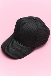 SUMMER WOVEN STRAW BASE BALL CAP  40HW604: BLACK