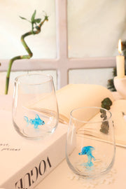 Ocean animals drink glasses, glass mug, glassware, wine cup