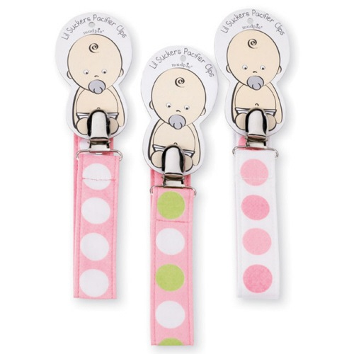 GIRL POLKA DOT PACIFIER CLIP