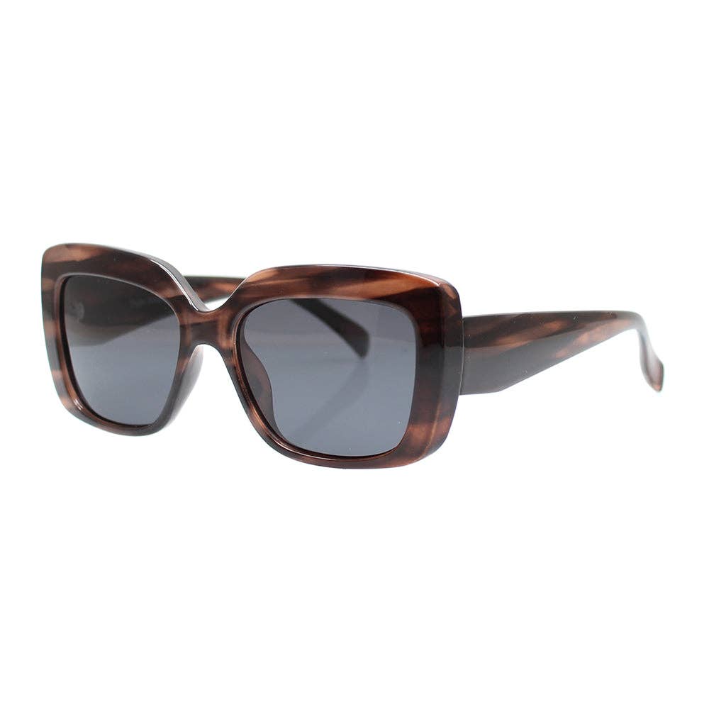 TESSA | Black | Brown Streaks | Polarized Sunglasses