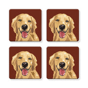 Set of 4 MDF Coasters - Golden Retriever