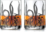 Octopus Tentacle Whiskey Glassware, Set of 2 | 9 OZ Handmade