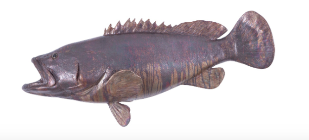 Estuary Cod Fish Wall Sculpture Resin, Copper Patina Finish
