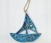 Recycled Paper Boat ornament