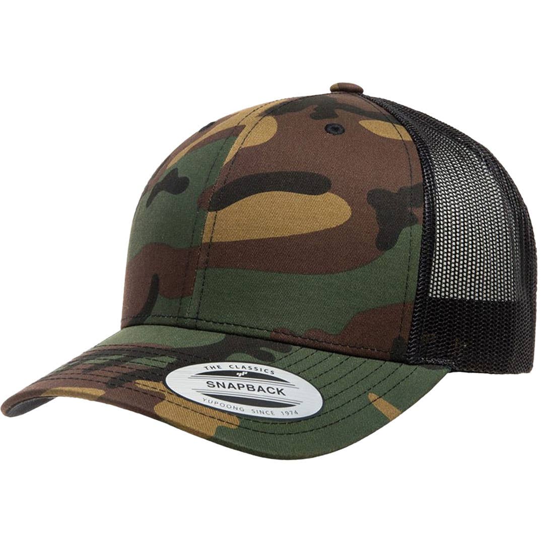 Morning Wood | Leather Patch Hat: Camo / Black
