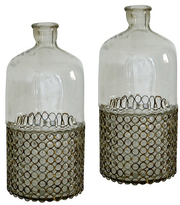 REYA GLASS BOTTLE VASE-15"