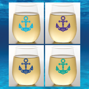 ANCHORS OF THE SEA Shatterproof Wine Glasses