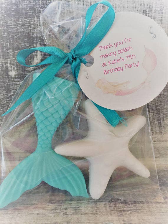 Mermaid Tail and Starfish Soap Party favors:  Mermaid theme