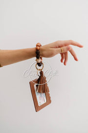 Wristlet Keychain Wallet - Tan RTS