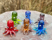 Glass Octopus Sitter Miniature Sitter Collectible