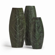 FOLIAGE VERDIGRIS TALL VASE ALUMINUM -MED