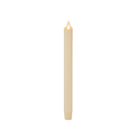 LUMINARA FLAMELESS CANDLE WAX DIPPED CLASSIC TAPER -IVORY -12”