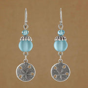 Sea Glass Sand Dollar Earring 1749-SP