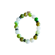 Green Fire Agate Stretch Bracelet