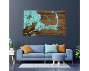 Massachusettes: Cape Cod Bay Map: Island Oasis / XL (30" x 50.5")