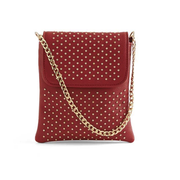 RED STUDDED CROSSBODY BAG