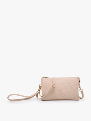 M013 Riley Monogrammable 3 Compartment Crossbody/Wristlet: Blush