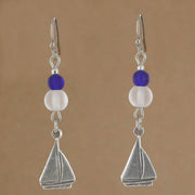 Sea Glass Sailboat Earring 1702-SP