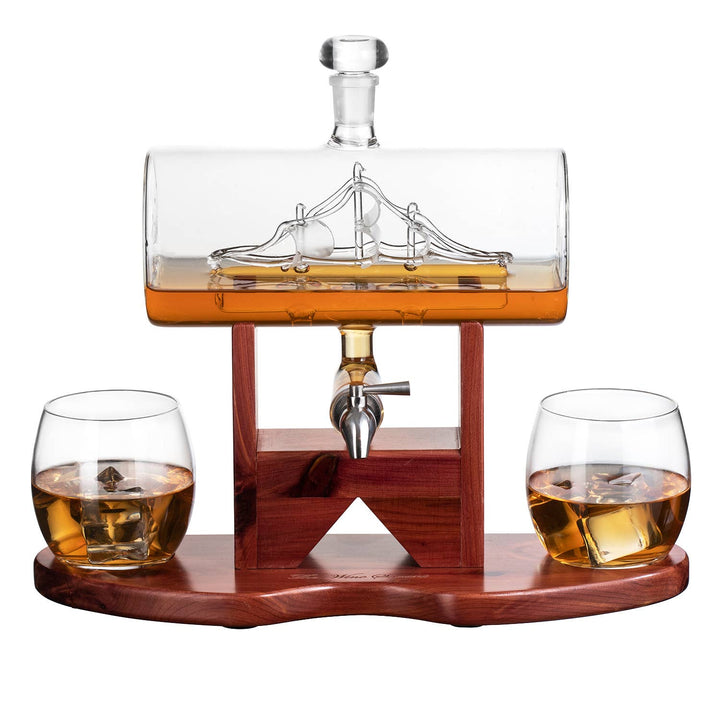 Whiskey Decanter Side Ship Set