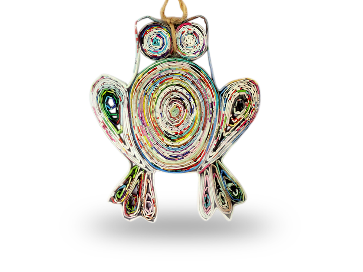 Recycled Paper Frog Ornament