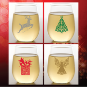 CHRISTMAS Shatterproof Wine Glasses