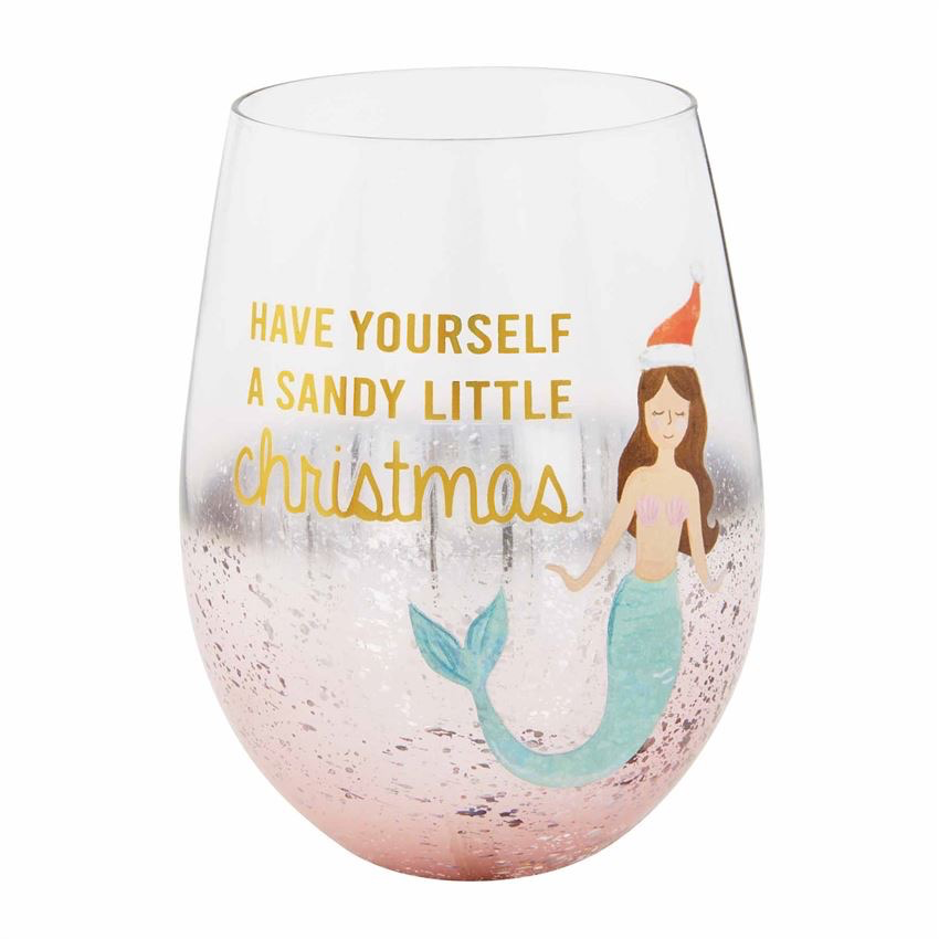 MERMAID CHRISTMAS WINE GLASS