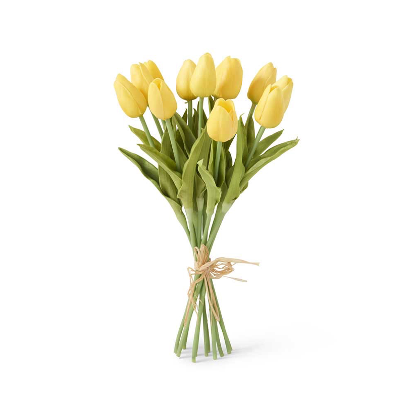 13.5”  YELLOW REAL TOUCH  MINI TULIP BOUQUET