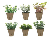 FAUX PLANT IN PAPER POT