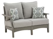 POLY GRAY OUTDOOR LOVESEAT