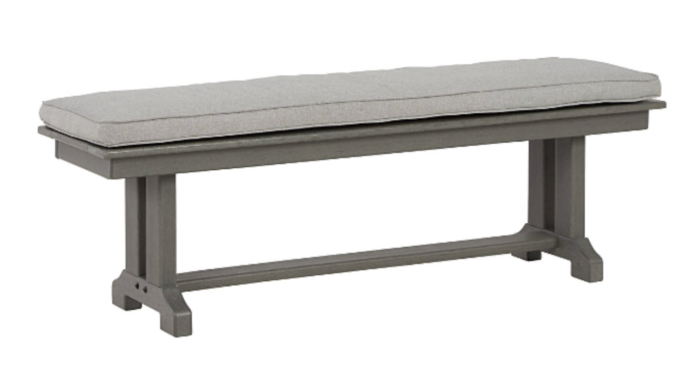 POLY GRAY OUTDOOR DINING BENCH