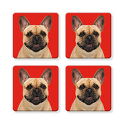 Set of 4 MDF Coasters - French Bulldog - Frenchie