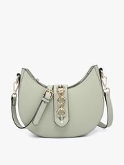 EH2450 Euphemia Half-Moon Crossbody w/ Metal Ring: Sage