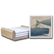 CT3006 (C476) - Split Whale Coaster With Tan Text