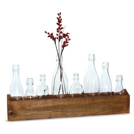WOOD VASE CADDY